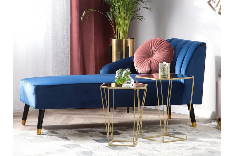 Sivupöytä 2 kpl Sierra 45/35 cm - Kulta - Huonekalut - Pöytä & ruokailuryhmä - Apupöytä & sivupöytä - Tarjotinpöytä & pikkupöytä