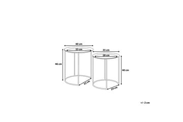 Sivupöytä 2 kpl Twins 40x40 cm - Musta - Huonekalut - Pöytä & ruokailuryhmä - Apupöytä & sivupöytä - Sarjapöytä