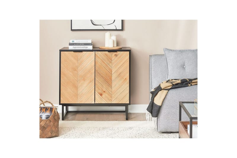 Sivupöytä Alaska Musta, vaalea puu - Musta, vaalea puu - Huonekalut - Pöytä & ruokailuryhmä - Apupöytä & sivupöytä - Tarjotinpöytä & pikkupöytä