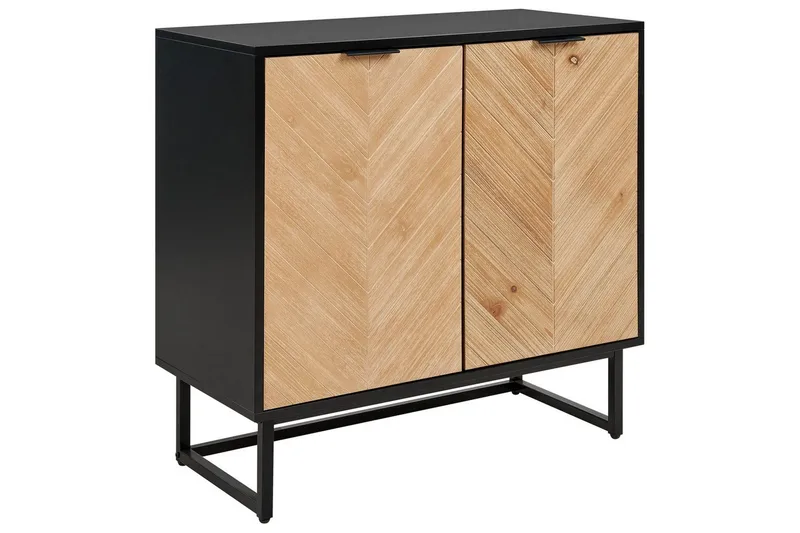 Sivupöytä Alaska Musta, vaalea puu, Musta, vaalea puu