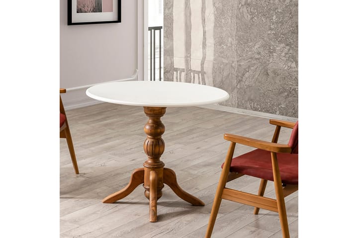Sivupöytä Albero 90 cm - Pähkinä/Valkoinen - Tarjotinpöytä & pikkupöytä - Lamppupöytä