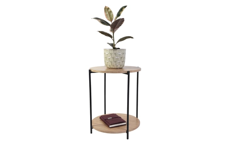 Sivupöytä Aminta Puu/Musta - Ruskea - Tarjotinpöytä & pikkupöytä - Lamppupöytä