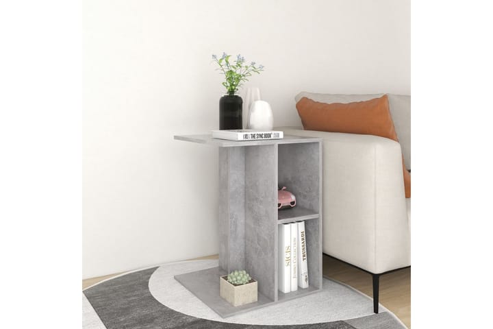Sivupöytä betoninharmaa 60x40x45 cm lastulevy - Tarjotinpöytä & pikkupöytä - Lamppup�öytä