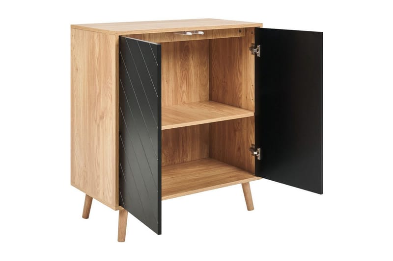 Sivupöytä Bristow Musta, vaalea puu - Musta, vaalea puu - Huonekalut - Pöytä & ruokailuryhmä - Apupöytä & sivupöytä - Tarjotinpöytä & pikkupöytä