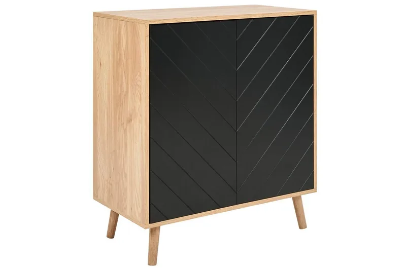 Sivupöytä Bristow Musta, vaalea puu - Musta, vaalea puu - Huonekalut - Pöytä & ruokailuryhmä - Apupöytä & sivupöytä - Tarjotinpöytä & pikkupöytä