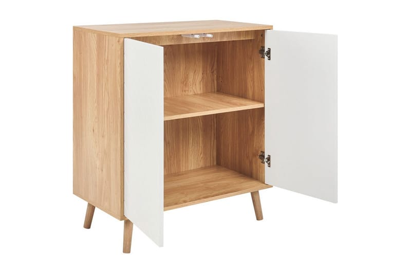 Sivupöytä Bristow Valkoinen, vaalea puu - Valkoinen, vaalea puu - Huonekalut - Pöytä & ruokailuryhmä - Apupöytä & sivupöytä - Tarjotinpöytä & pikkupöytä