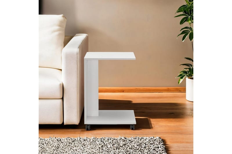 Sivupöytä Edwars Timantti / Valkoinen - Valkoinen - Huonekalut - Pöytä & ruokailuryhmä - Apupöytä & sivupöytä - Tarjotinpöytä & pikkupöytä