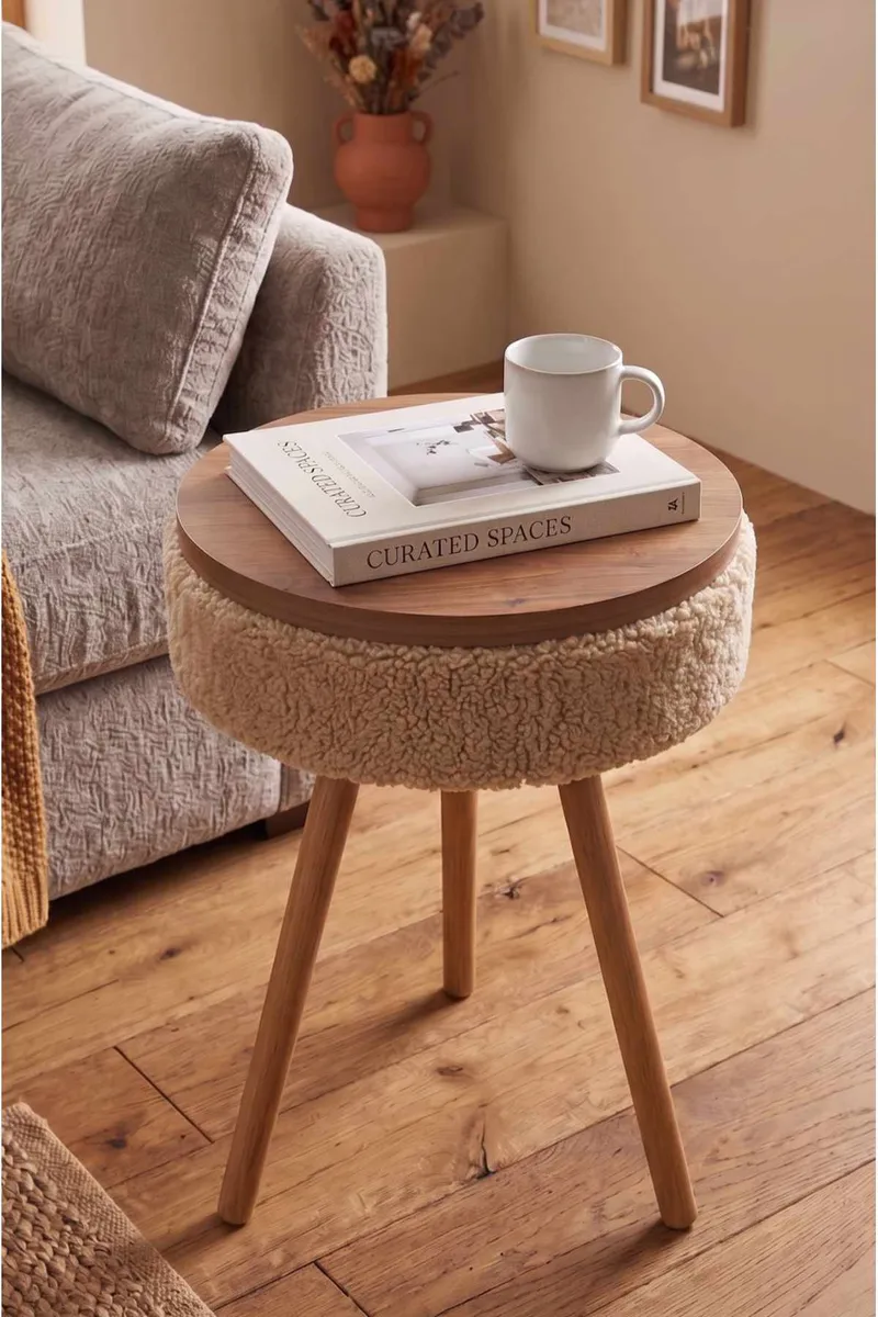 Sivupöytä Hanah Home Parkway Mini (Ø33 x K55 cm) Beige - Beige - Huonekalut - Pöytä & ruokailuryhmä - Apupöytä & sivupöytä - Tarjotinpöytä & pikkupöytä
