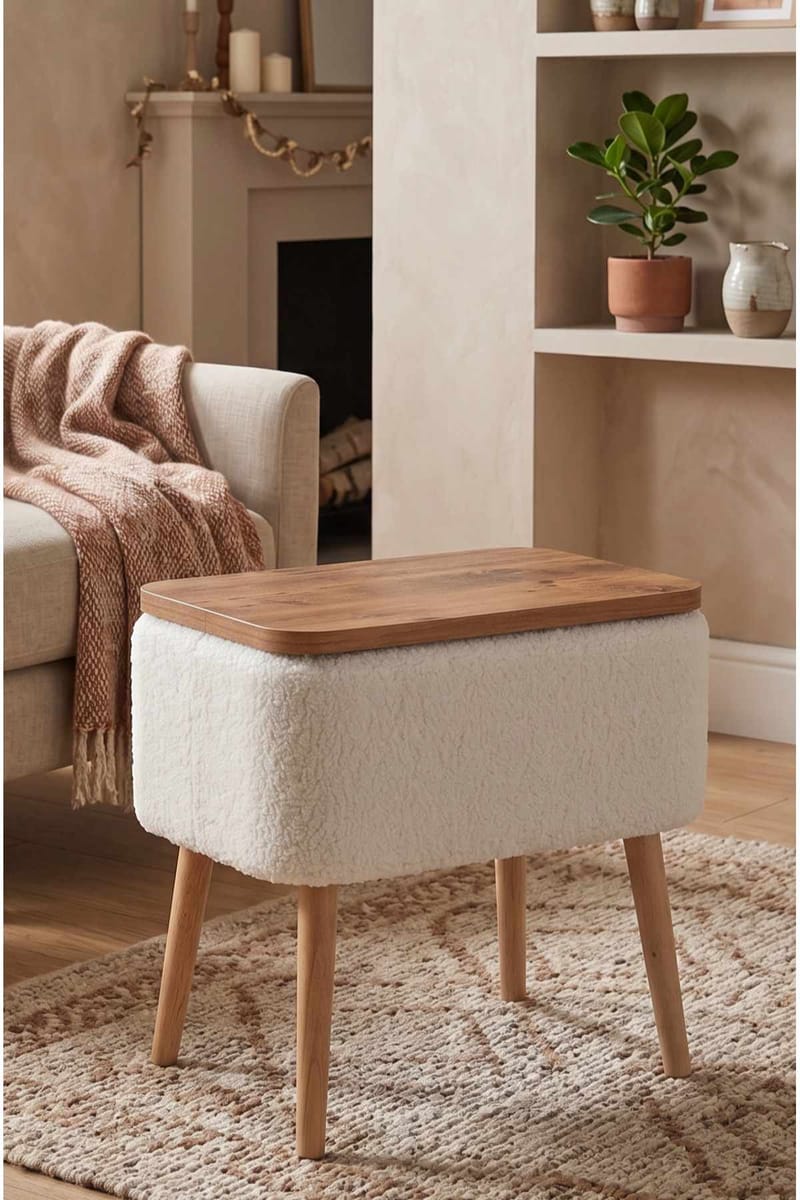 Sivupöytä Hanah Home Parkway Small (60 x 65 x 30 cm) Valkoinen - Valkoinen - Huonekalut - Pöytä & ruokailuryhmä - Apupöytä & sivupöytä - Tarjotinpöytä & pikkupöytä