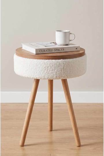 Sivupöytä Hanah Home Parkway Mini (Ø33 x K55 cm) Valkoinen - Valkoinen - Huonekalut - Pöytä & ruokailuryhmä - Apupöytä & sivupöytä - Tarjotinpöytä & pikkupöytä