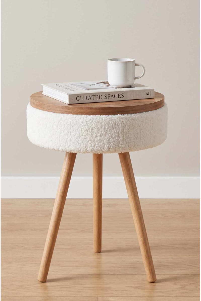 Sivupöytä Hanah Home Parkway Mini (Ø33 x K55 cm) Valkoinen - Valkoinen - Huonekalut - Pöytä & ruokailuryhmä - Apupöytä & sivupöytä - Tarjotinpöytä & pikkupöytä