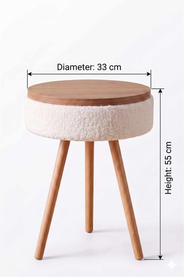Sivupöytä Hanah Home Parkway Mini (Ø33 x K55 cm) Valkoinen - Valkoinen - Huonekalut - Pöytä & ruokailuryhmä - Apupöytä & sivupöytä - Tarjotinpöytä & pikkupöytä