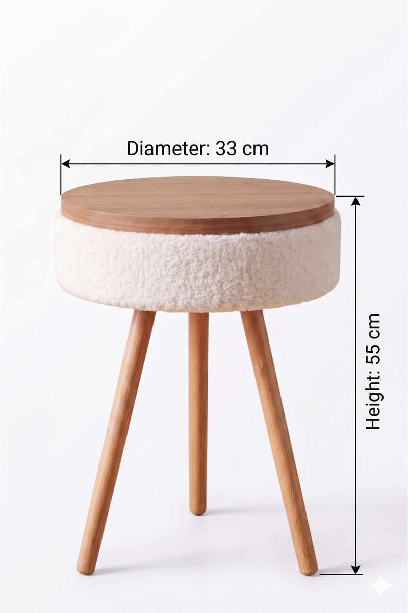 Sivupöytä Hanah Home Parkway Mini (Ø33 x K55 cm) Valkoinen - Valkoinen - Huonekalut - Pöytä & ruokailuryhmä - Apupöytä & sivupöytä - Tarjotinpöytä & pikkupöytä