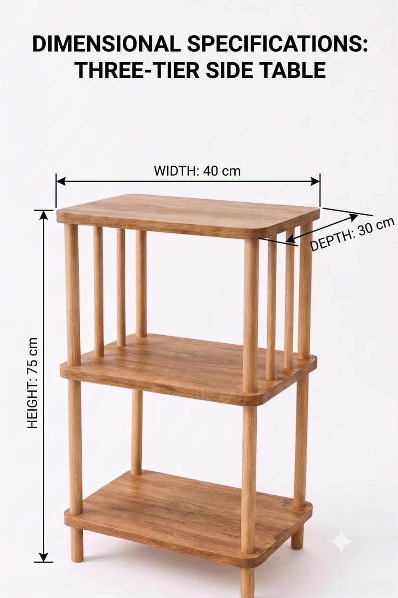 Sivupöytä Hanah Home Pika Tray (40 x 75 x 30 cm) Mänty - Mänty - Huonekalut - Pöytä & ruokailuryhmä - Apupöytä & sivupöytä - Tarjotinpöytä & pikkupöytä
