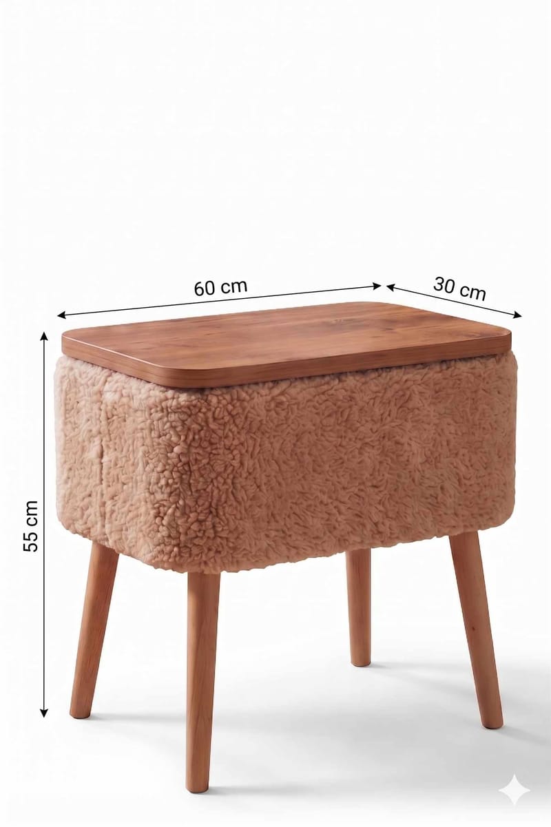 Sivupöytä Hanah Home Parkway Small (60 x 65 x 30 cm) Beige - Beige - Huonekalut - Pöytä & ruokailuryhmä - Apupöytä & sivupöytä - Tarjotinpöytä & pikkupöytä