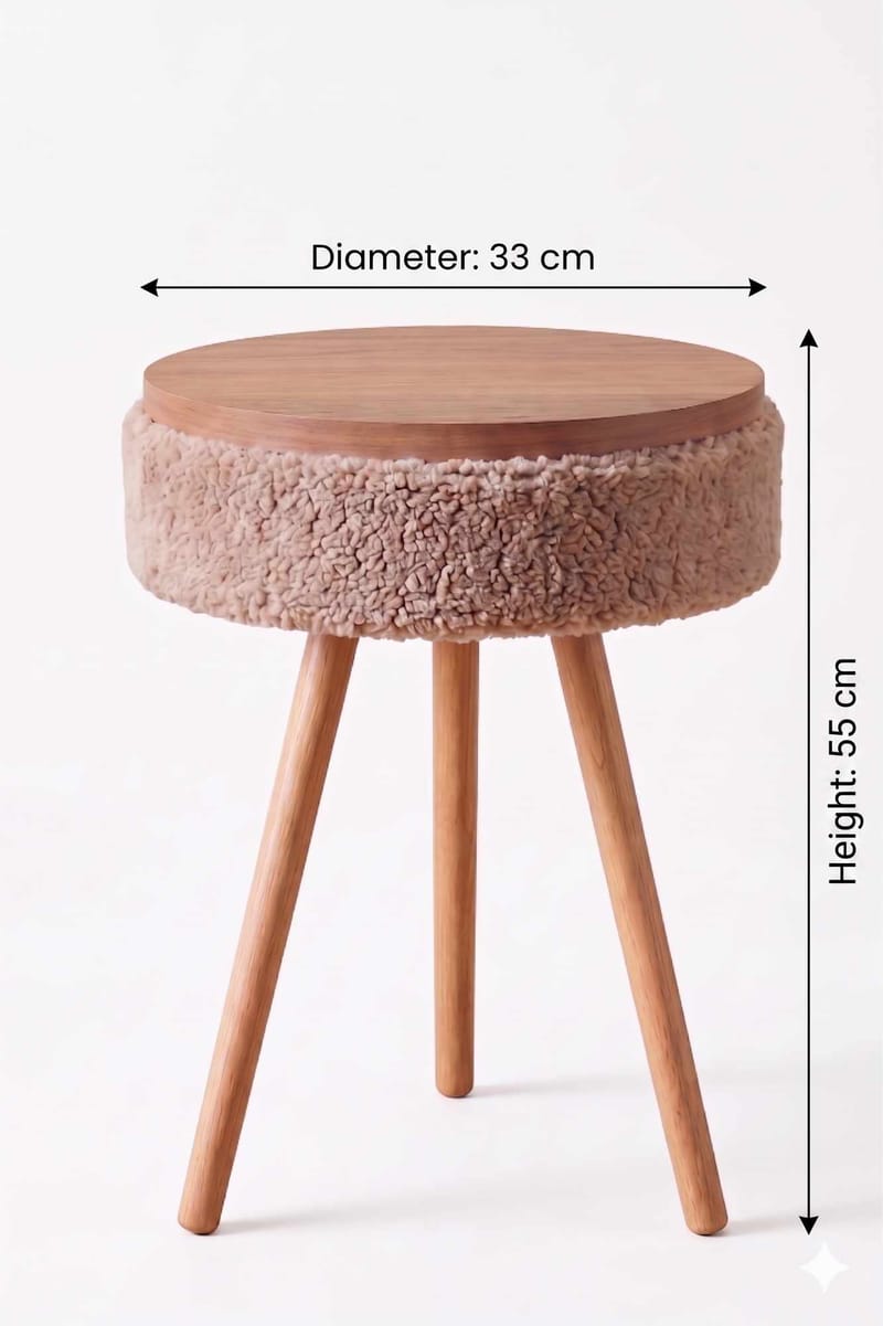 Sivupöytä Hanah Home Parkway Mini (Ø33 x K55 cm) Beige - Beige - Huonekalut - Pöytä & ruokailuryhmä - Apupöytä & sivupöytä - Tarjotinpöytä & pikkupöytä