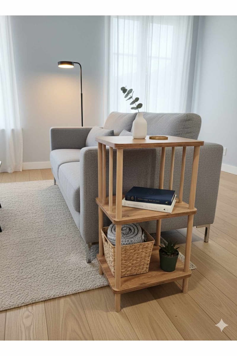 Sivupöytä Hanah Home Pika Tray (40 x 75 x 30 cm) Mänty - Mänty - Huonekalut - Pöytä & ruokailuryhmä - Apupöytä & sivupöytä - Tarjotinpöytä & pikkupöytä