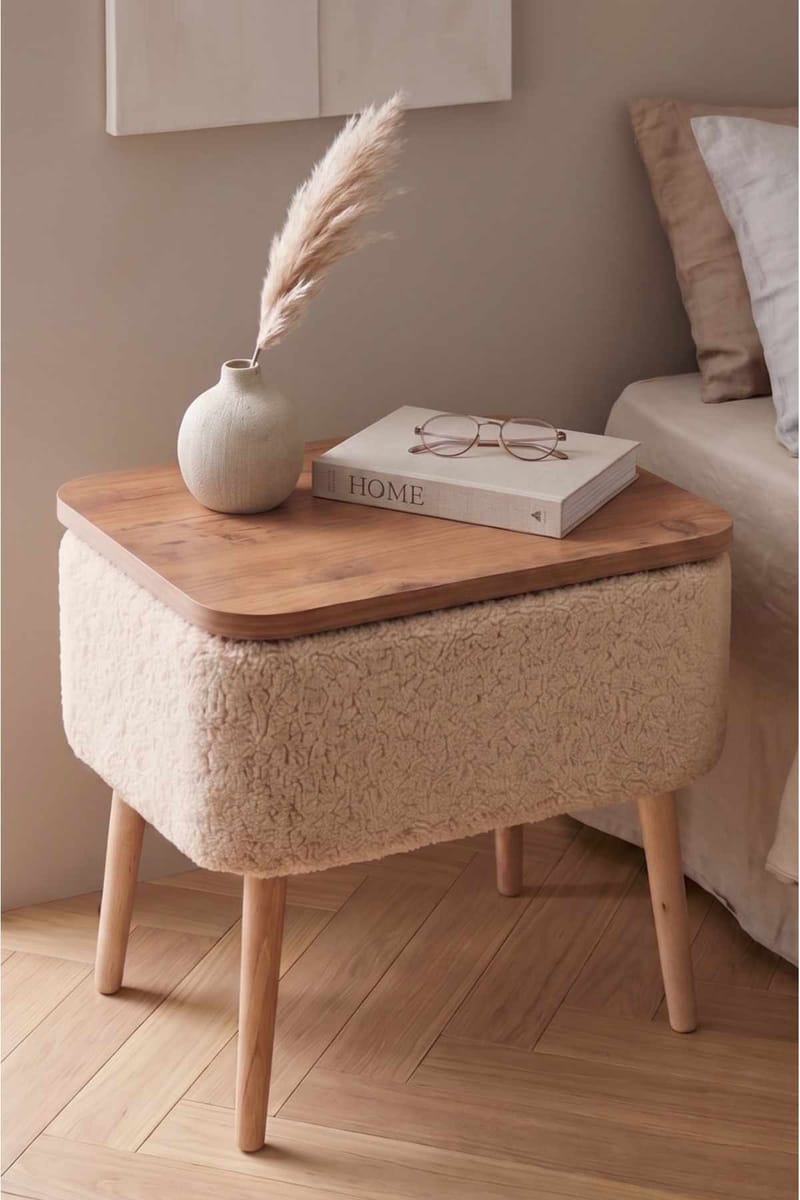Sivupöytä Hanah Home Parkway Small (60 x 65 x 30 cm) Beige - Beige - Huonekalut - Pöytä & ruokailuryhmä - Apupöytä & sivupöytä - Tarjotinpöytä & pikkupöytä