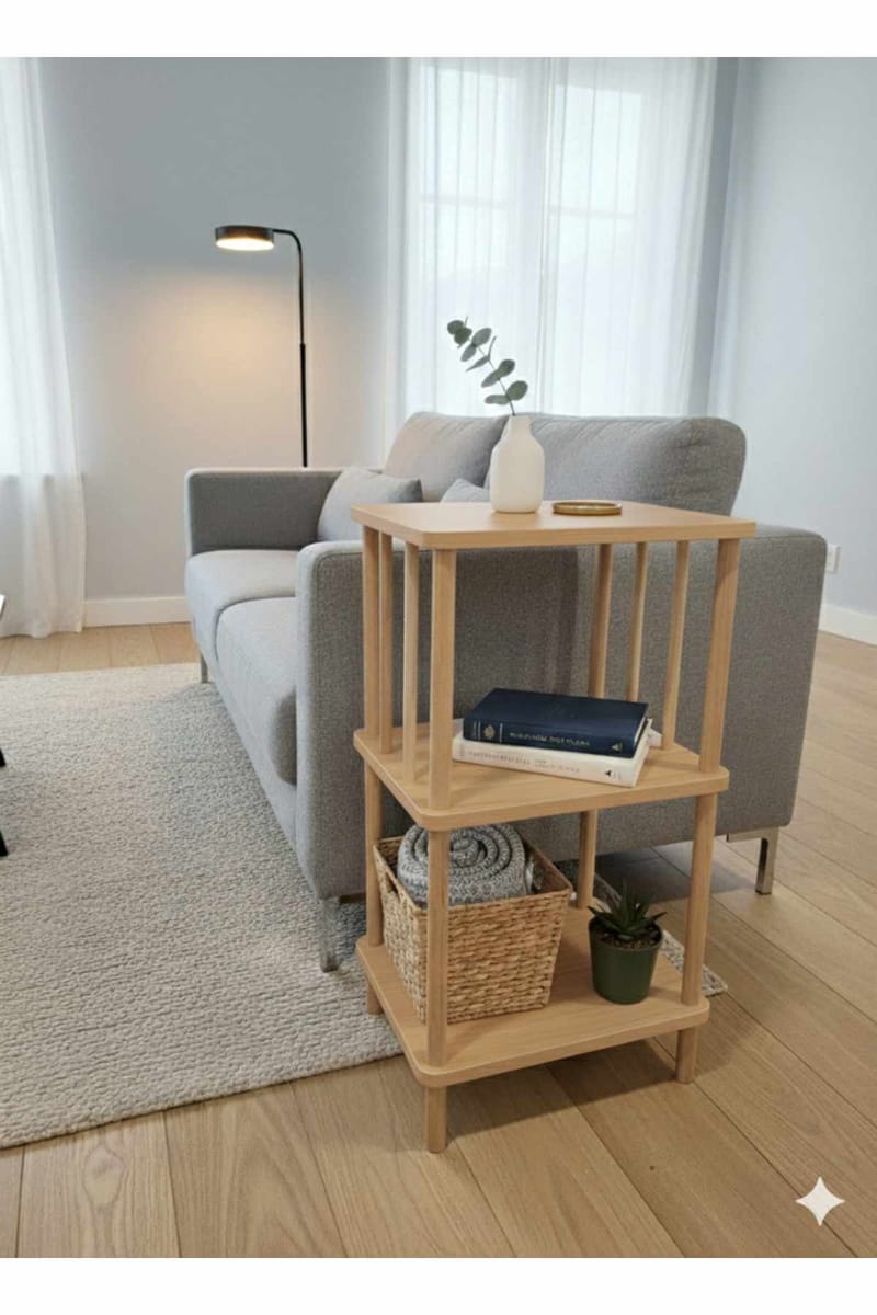 Sivupöytä Hanah Home Pika Tray (40 x 75 x 30 cm) Sapphire Oak - Sapphire Oak - Huonekalut - Pöytä & ruokailuryhmä - Apupöytä & sivupöytä - Tarjotinpöytä & pikkupöytä