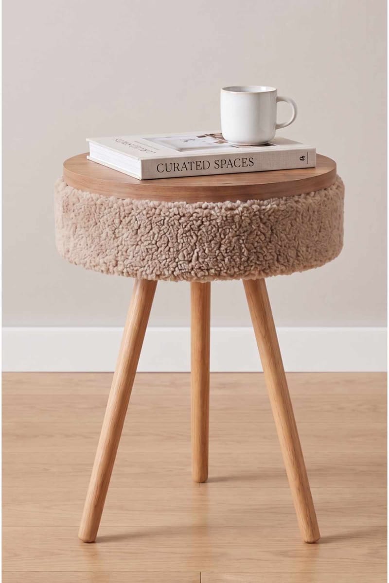 Sivupöytä Hanah Home Parkway Mini (Ø33 x K55 cm) Beige - Beige - Huonekalut - Pöytä & ruokailuryhmä - Apupöytä & sivupöytä - Tarjotinpöytä & pikkupöytä