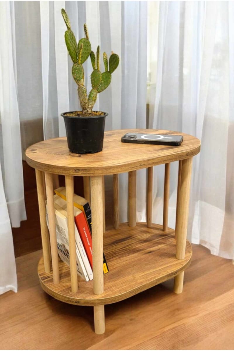 Sivupöytä Hanah Home Pika (45 x 43 x 30 cm) Mänty - Mänty - Huonekalut - Pöytä & ruokailuryhmä - Apupöytä & sivupöytä - Tarjotinpöytä & pikkupöytä