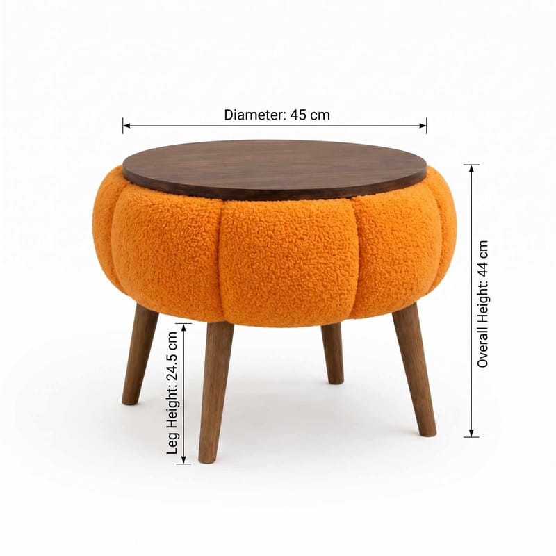 Sivupöytä Homitis Papatya (Ø45 x K44 cm) Oranssi - Huonekalut - Pöytä & ruokailuryhmä - Apupöytä & sivupöytä - Tarjotinpöytä & pikkupöytä