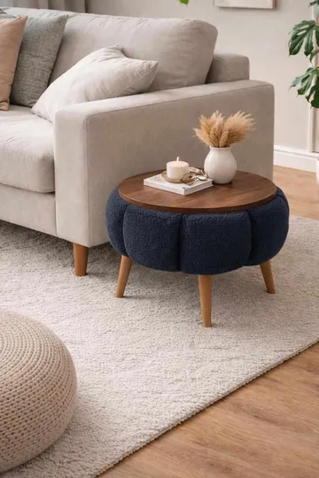 Sivupöytä Homitis Papatya (Ø45 x K44 cm) Antrasiitti - Antrasiitti - Huonekalut - Pöytä & ruokailuryhmä - Apupöytä & sivupöytä - Tarjotinpöytä & pikkupöytä
