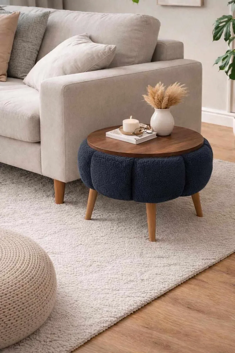 Sivupöytä Homitis Papatya (Ø45 x K44 cm) Antrasiitti - Huonekalut - Pöytä & ruokailuryhmä - Apupöytä & sivupöytä - Tarjotinpöytä & pikkupöytä