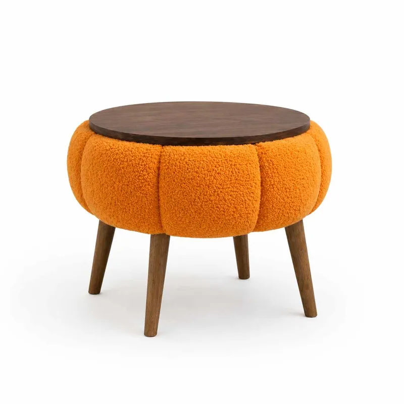 Sivupöytä Homitis Papatya (Ø45 x K44 cm) Oranssi, undefined