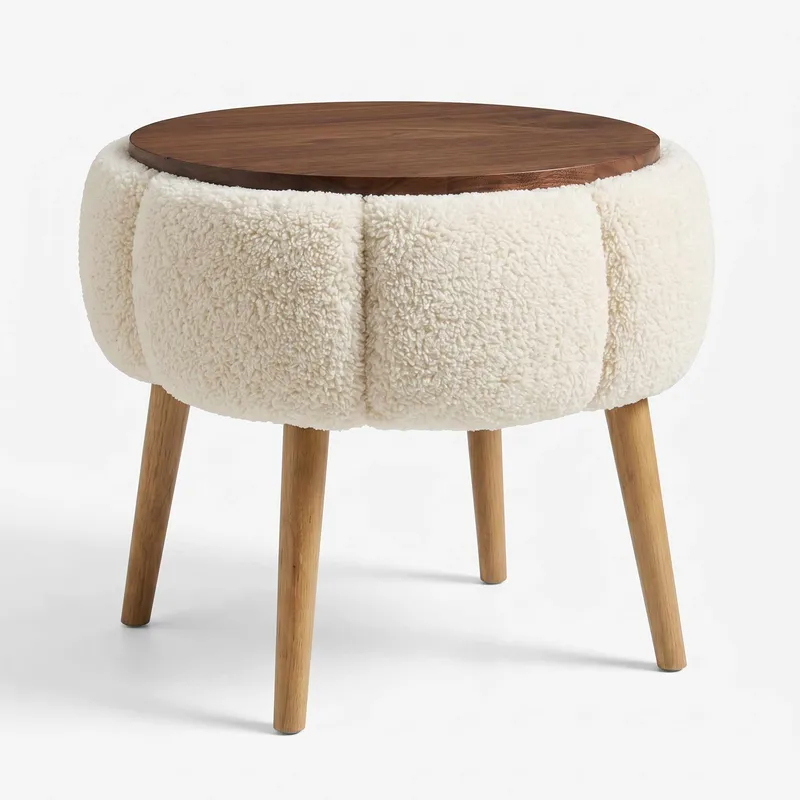 Sivupöytä Homitis Papatya (Ø45 x K44 cm) Kermanvärinen, undefined