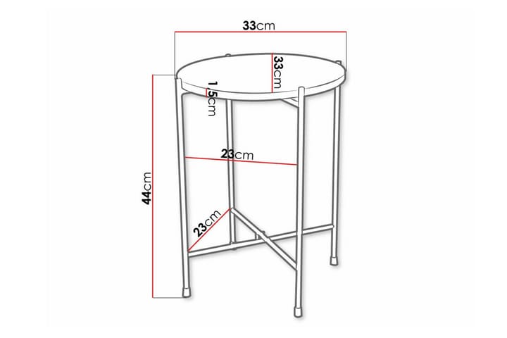 Sivupöytä Kintore - Musta - Tarjotinpöytä & pikkupöytä - Lamppupöytä