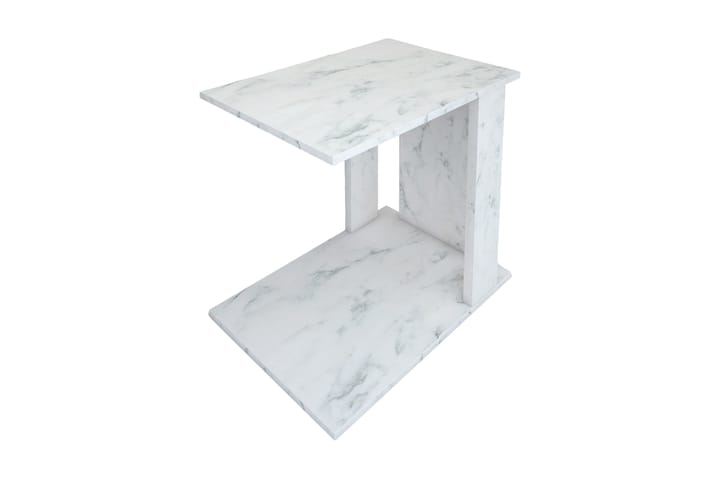 Sivupöytä Kyrkbyn - Valkoinen/Marmori - Tarjotinpöytä & pikkupöytä - Lamppupöytä