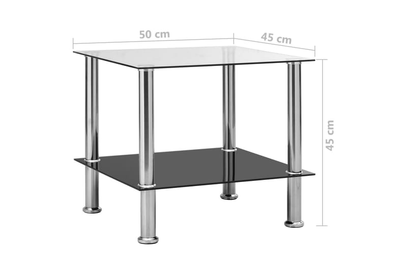 Sivupöytä läpinäkyvä 45x50x45 cm karkaistu lasi - Läpinäkyvä - Huonekalut - Pöytä & ruokailuryhmä - Apupöytä & sivupöytä - Lamppupöytä