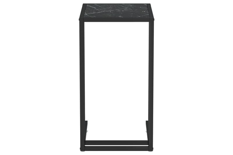 Sivupöytä läppärille musta marmori 50x35x65 cm karkaistu las - Musta - Huonekalut - Pöytä & ruokailuryhmä - Apupöytä & sivupöytä - Lamppupöytä