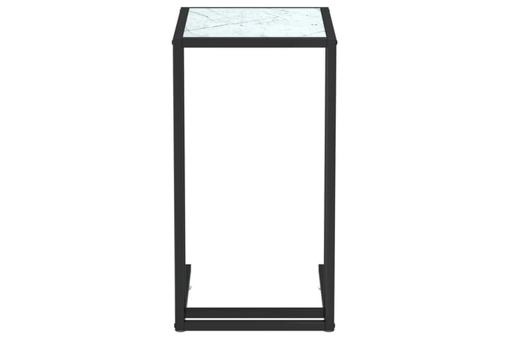 Sivupöytä läppärille valk. marmori 50x35x65 cm karkaistu las - Valkoinen - Tarjotinpöytä & pikkupöytä - Lamppupöytä