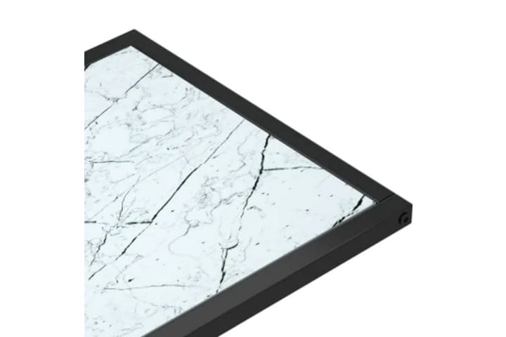 Sivupöytä läppärille valk. marmori 50x35x65 cm karkaistu las - Valkoinen - Tarjotinpöytä & pikkupöytä - Lamppupöytä