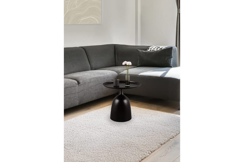 Sivupöytä Mirrors & More Mona Ø 48 x 46 cm, Musta - Ø 48 x 46 cm, Musta - Huonekalut - Pöytä & ruokailuryhmä - Apupöytä & sivupöytä - Tarjotinpöytä & pikkupöytä