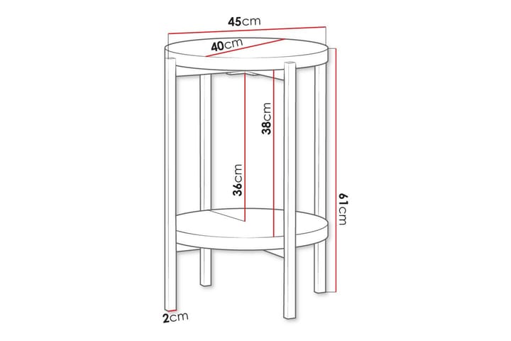Sivupöytä Staffin - Valkoinen - Tarjotinpöytä & pikkupöytä - Lamppupöytä