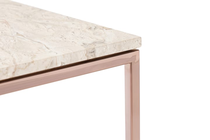 Sivupöytä Titania 45 cm Marmori - Beige/Kupari - Tarjotinpöytä & pikkupöytä - Marmoripöydät - Lamppupöytä