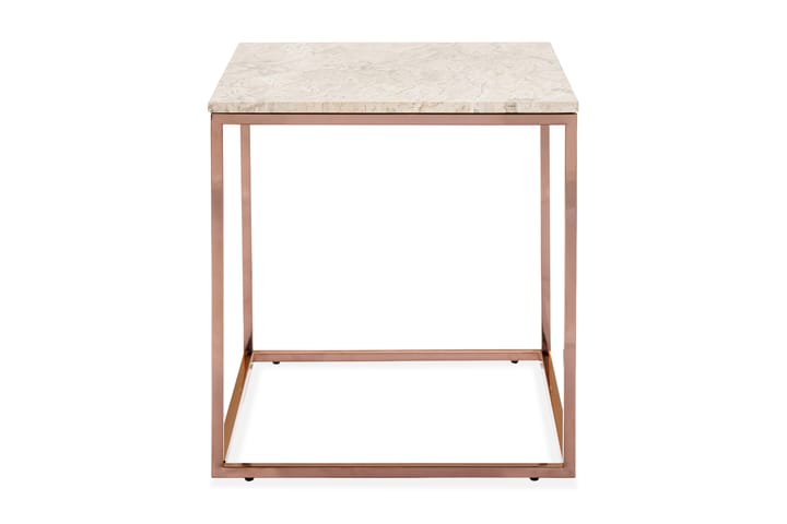 Sivupöytä Titania 45 cm Marmori - Beige/Kupari - Tarjotinpöytä & pikkupöytä - Lamppupöytä - Marmoripöydät