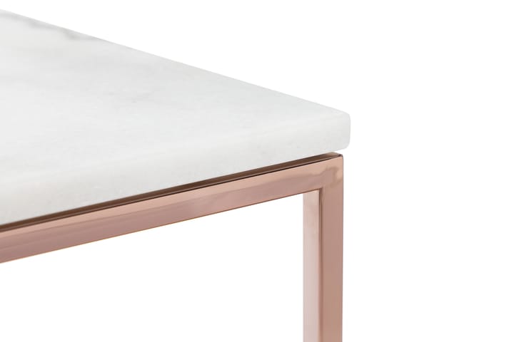 Sivupöytä Titania 45 cm Marmori - Valkoinen/Kupari - Tarjotinpöytä & pikkupöytä - Marmoripöydät - Lamppupöytä