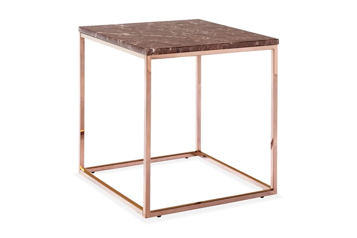 Sivupöytä Titania 45 cm Marmori - Punainen/Kupari - Tarjotinpöytä & pikkupöytä - Marmoripöydät - Lamppupöytä