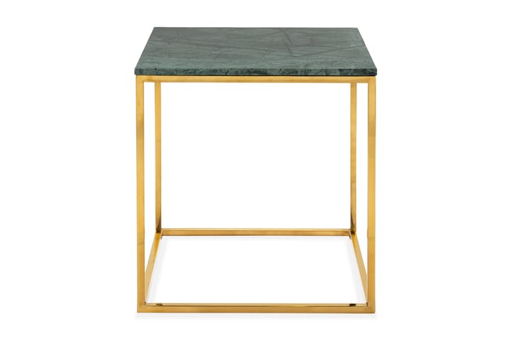 Sivupöytä Titania 50 cm Marmori - Vihreä/Messinki - Tarjotinpöytä & pikkupöytä - Lamppupöytä
