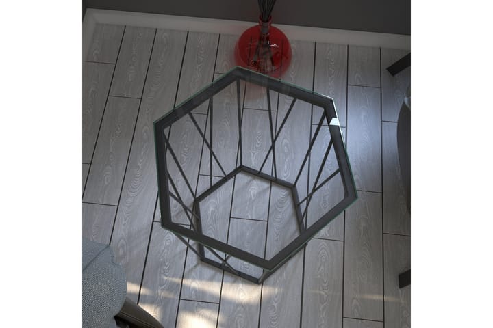 Sivupöytä Ubbeboda 40 cm Kuusikulmainen - Musta/Hopea - Tarjotinpöytä & pikkupöytä - Lamppupöytä