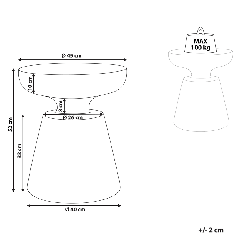 Sivupöytä ulos Mincio 45 cm terrazzoefekti - Vihreä - Puutarhakalusteet - Terassipöydät - Sivupöydät ulos