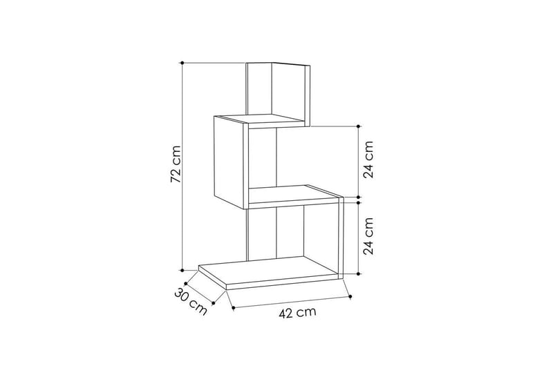 Sivupöytä Veyaie Valkoinen / Tammi - Valkoinen - Huonekalut - Pöytä & ruokailuryhmä - Apupöytä & sivupöytä - Tarjotinpöytä & pikkupöytä