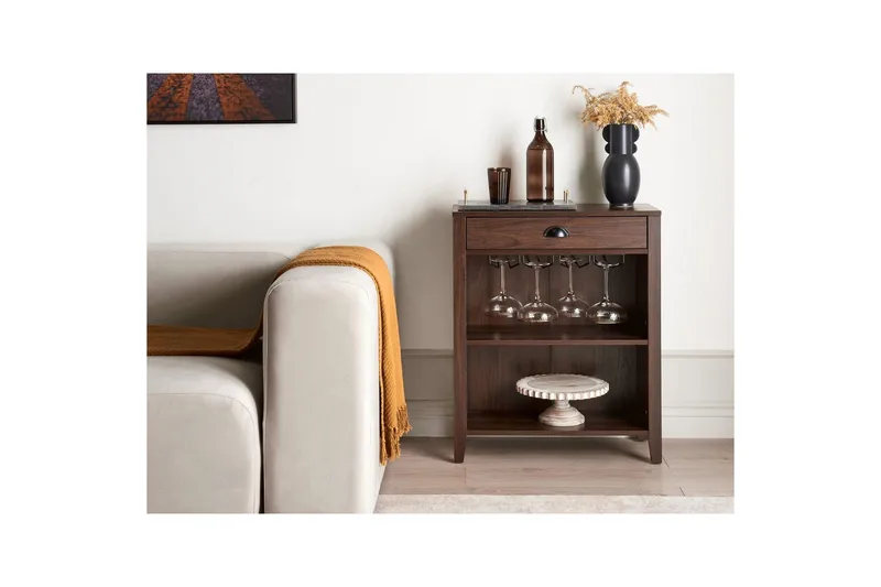 Sivupöytä Walkerston Tumma puu - Tumma puu - Huonekalut - Pöytä & ruokailuryhmä - Apupöytä & sivupöytä - Tarjotinpöytä & pikkupöytä