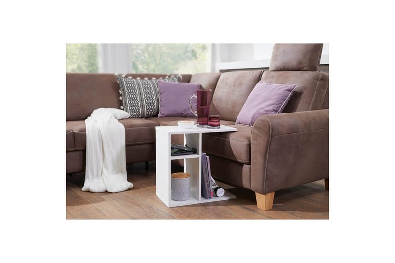 Sivupöytä Wohnling foliopäällystetty lastulevy 50 cm, moderni loft-tyyli Valkoinen - Valkoinen - Huonekalut - Pöytä & ruokailuryhmä - Apupöytä & sivupöytä - Tarjotinpöytä & pikkupöytä