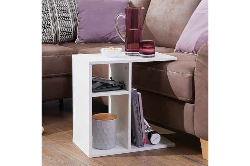 Sivupöytä Wohnling foliopäällystetty lastulevy 50 cm, moderni loft-tyyli Valkoinen - Valkoinen - Huonekalut - Pöytä & ruokailuryhmä - Apupöytä & sivupöytä - Tarjotinpöytä & pikkupöytä