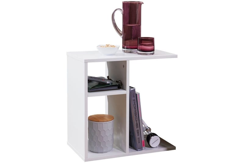 Sivupöytä Wohnling foliopäällystetty lastulevy 50 cm, moderni loft-tyyli Valkoinen, Valkoinen